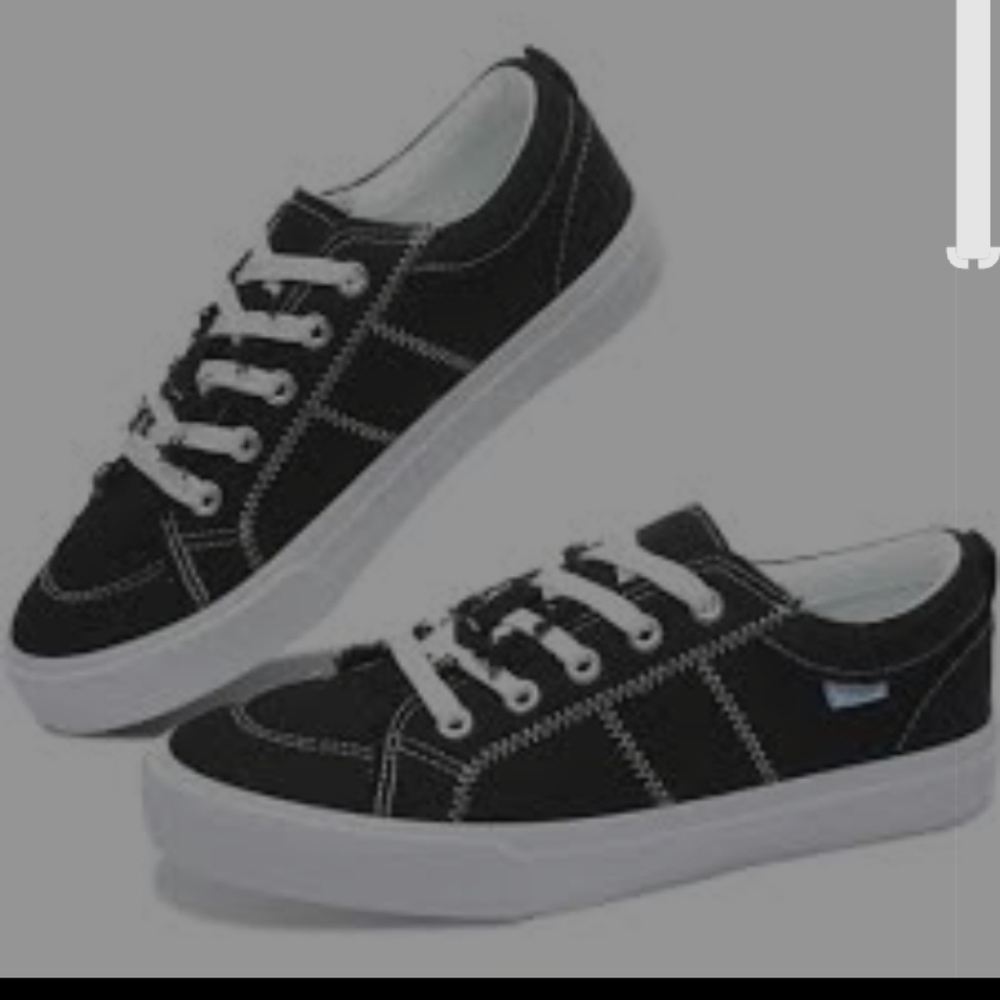 Classic Black and White Canvas Sneakers